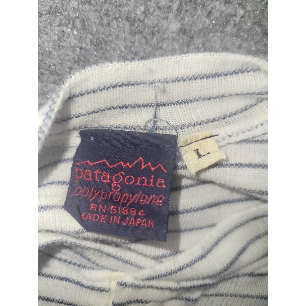 Vintage Patagonia Polypropylene Striped Thermal Base Layer Set Henley Made Japan